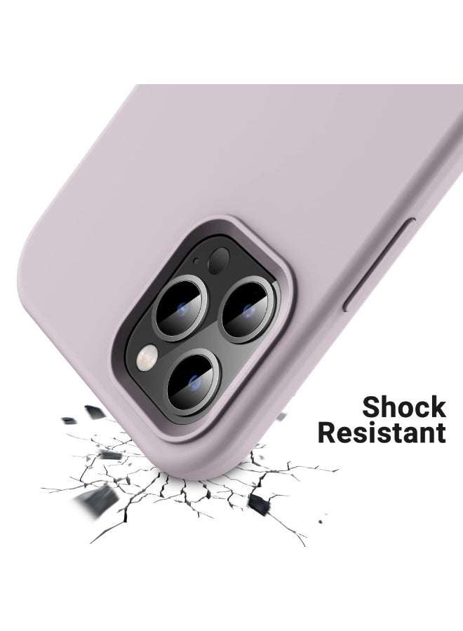 متوافق مع هاتف iPhone 15 Pro Max مقاس 6.7 بوصة، غطاء حماية نحيف من السيليكون السائل، 4 طبقات من المطاط الهلامي الناعم، مقاوم للصدمات، مع بطانة من الألياف الدقيقة المقاومة للخدش (لون بنفسجي مطفي). - Image 5